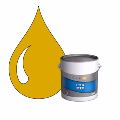 POK MIX : Peinture Meuble Satinée Multi-supports Intérieur – 3L – RAL 1032 – Jaune Genêt – Clic & Pok