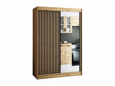 Armoire Lamelo 2 a portes coulissantes H. 200 x L. 150 x P. 62 2 portes