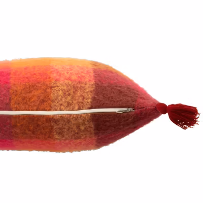 Coussin avec floche en textile multicouleur 45x45x10 cm