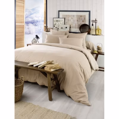Housse de couette « Candice » toutes dimensions Flanelle de Coton – Candice Sable – Housse de couette 200 x 200 cm