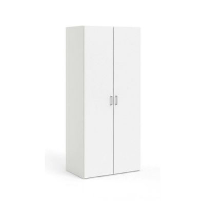 Garde-robe 2 portes Danny, Meubles de chambre, Penderie de plain-pied, Placard à vêtements, 78×50 h175 cm, Blanc