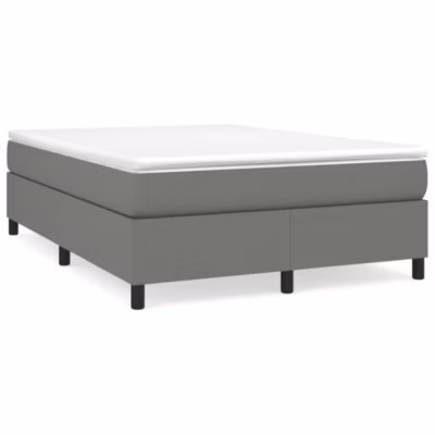 Lit double, Lit adulte, Cadre de lit à ressorts gris foncé 140×200 cm tissu