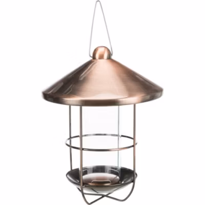 Mangeoire extérieure cuivré 500ml / D 19 cm. oiseaux.