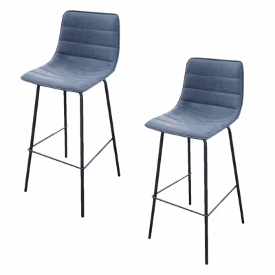 Lot de 2 chaises de bar en velours avec pieds en métal BROOKLYN