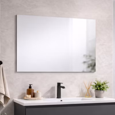 Miroir Simple 90X60 Avec Bordure Lissée Anti-Coupure