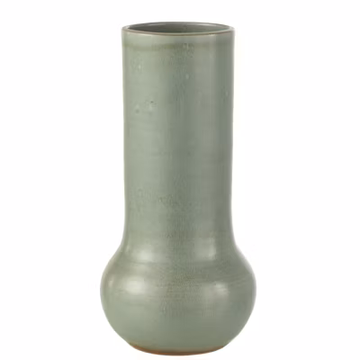 Vase en céramique bleu gris 14x14x40 cm