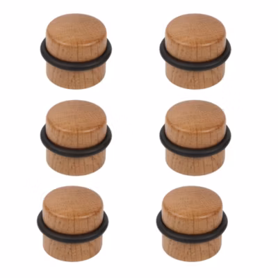 6 Un. Butée de porte adhésive en bois de chêne naturel – Diamètre 37MM