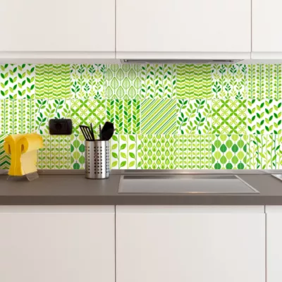 Sticker Mural Carrelage adhésif Cuisine Salle de Bain – 24 STICKERS CARREAUX DE CIMENT ETHNIQUE MALOLOS – 24stickers15x15cm