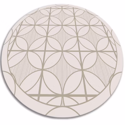 Tapis vinyl rond pour la salle à manger Tulup fi50 cm Protège le sol moderne Cercles géométriques