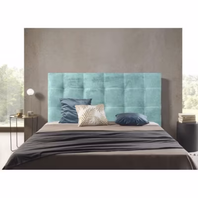 Tête de lit en tissu vert iris 90