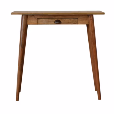 Artisan Furniture Bois massif Mini Nordic Style bureau, 1 tiroir, marron