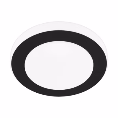 Carpi Plafonnier LED 30cm forme ronde, 3000K blanc chaud, Acier, Noir (33682)