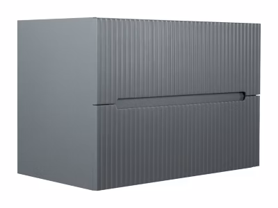 Meuble sous vasque suspendu strié gris – 80 cm – PAVANI