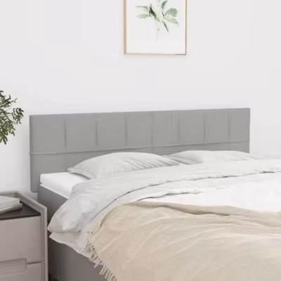 vidaXL 2 x Têtes de Lit Meubles de Chambre à Coucher Accessoires de Lit Simple Têtes de Cadre de Lit Intérieur Gris Clair 346046