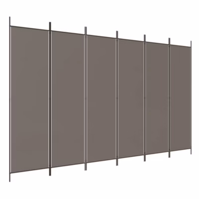 Paravent, Séparateur, Cloison de séparation 6 panneaux Anthracite 300×200 cm Tissu