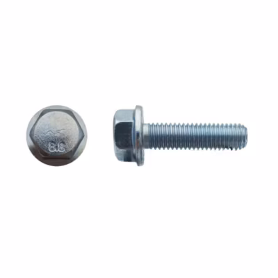 200 Vis Métaux Tête Hexagonale à Embase Crantée 8 x 25 mm – DIN 6921 – 8.8 – Zingué blanc – D-Work