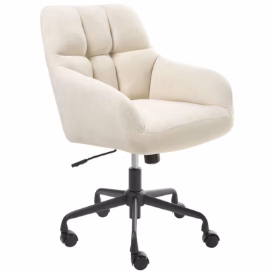 Chaise de bureau PALMDALE Velours Beige clair