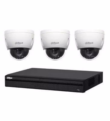 Kit Vidéosurveillance Enregistreur DVR 2 ports HDMI 3 Mini Caméras Dôme Analogiques HDCVI
