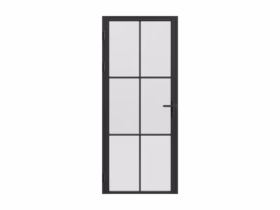 Bloc porte réversible en aluminium et verre dépoli – H204 x L73 cm – Noir – SEROTO