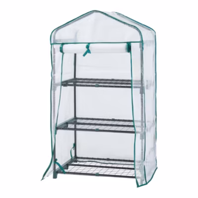 Serre de jardin Chaam à 3 niveaux 125 x 69 x 49 cm blanc en.casa