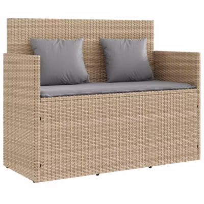 Banc de jardin avec coussins beige résine tressée vidaXL