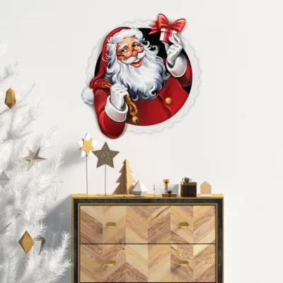 Sticker Noël père noël design – Autocollants stickers adhésifs noël – décoration fêtes – 95x90cm