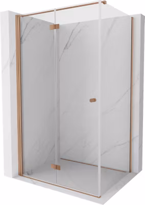 Mexen Mist-F cabine de douche pliante gauche 100 x 120 cm, transparent, cuivre brossé – 8A6T-100-120-65-00-L