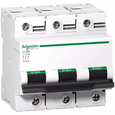 A9n18388 Schneider C120n Disjoncteur Triphasé Schneider 100 A – 3p – Courbe D – 10ka – à Vis