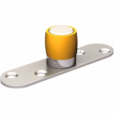 Guide sur platine pour profil galvanisé en U pour porte 150 kg à déplacement droit Mantion