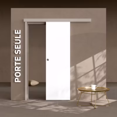 Porte Coulissante Seule – Prépeinte Plane 63 cm