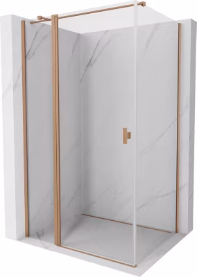 Mexen Mist T cabine de douche pivotante 80 x 90 cm, transparent, cuivre brossé – 8A4T-080-090-65-00