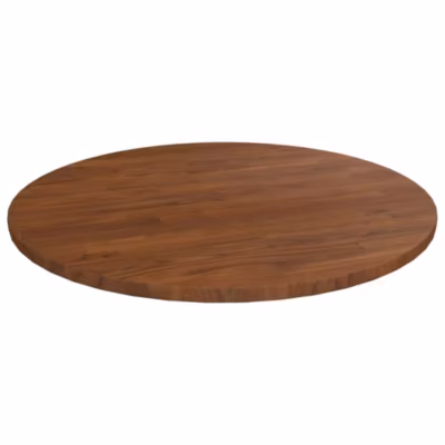 Dessus de table-Plateau de Table de Remplacement rond Marron foncé  50×1,5cm Chêne massif traité 591688