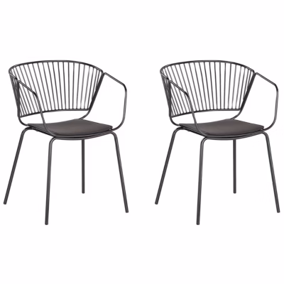 Lot de 2 chaises de salle à manger RIGBY Métal Noir
