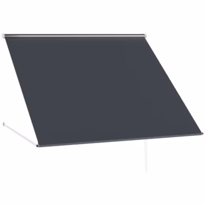 Store banne manuel inclinaison réglable acier alu. dim. 150L x 120l (avancée) cm polyester imperméabilisé anti-UV gris