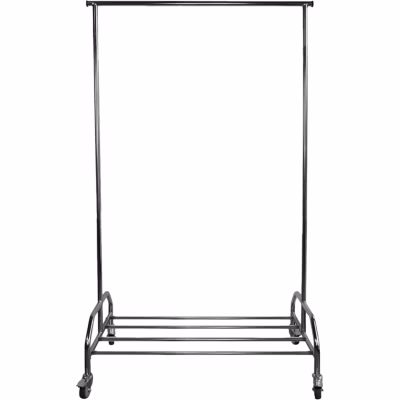 Portant vêtements roulettes métal gris argenté 108-168 x 53 x 181 cm