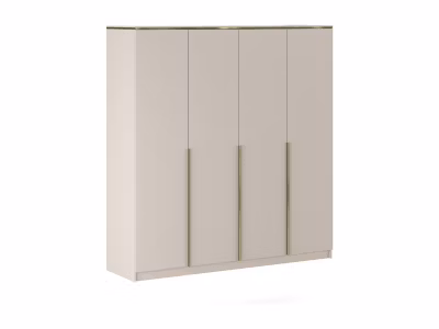 Armoire 4 portes – L200 cm – Beige et doré – VUKIA
