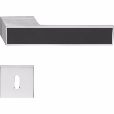 Poignées, Lot de 12, rosace monolithe, avec rosace trou pour clé L, finition chrome Garantie 5 ans, pour porte intérieure.