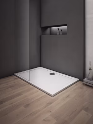 Receveur de douche blanc – 120x80x3cm – rectangulaire – Bac à douche extra plat – Antidérapant