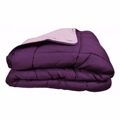 Couette chaude Bicolore Gamme Microfibre « Cocoon Non feu – Norme NF EN ISO 12952 » toutes dimensions Toison d&rsquo;or – Cocoon Prune Par