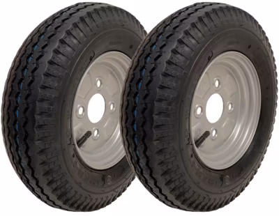 4.80/4.00-8 roues haute vitesse légales 338kgs, 400 8 6ply 100mm PCD – set of 2