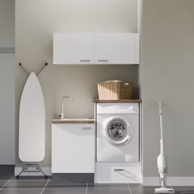 Ensemble meubles buanderie avec emplacement lave-linge surélevé – B06