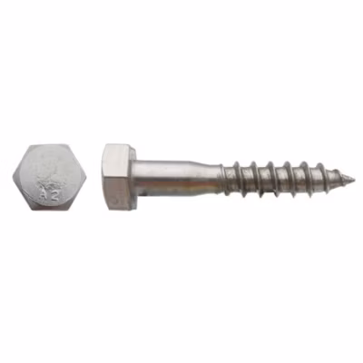 200 Tirefonds Bois Tête Hexagonale 5 x 45 mm – DIN 571 – Inox A2 – D-Work
