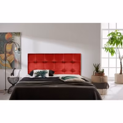 Tête de lit – ECCOX – Iris 145 – Similicuir rouge – Rembourrage mousse HR – Fabrication Espagne
