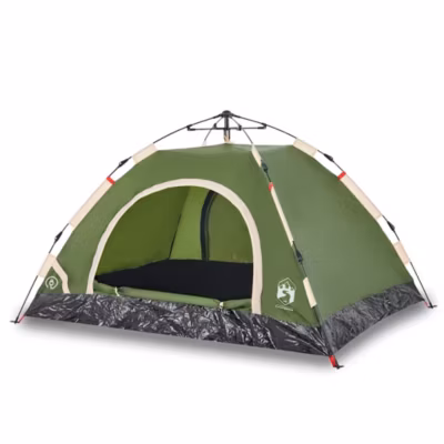 Tente de camping 3 personnes vert libération rapide vidaXL