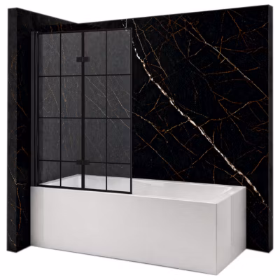 Silla Pare-baignoire HAMILTON, fixe, 100×150 cm, Noir