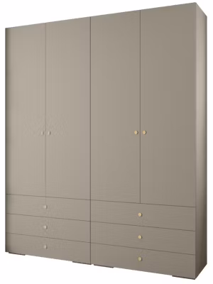Garde-robe Inova 2 porte battante 236,7/200/47 4 Portes (gris)