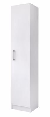 Armoire, placard de rangement avec 1 porte coloris blanc – longueur 35 x profondeur 32 x hauteur 170 cm