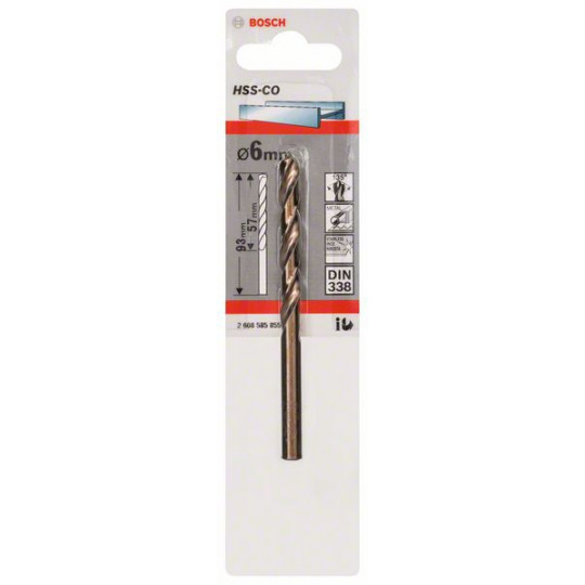 1 FORET HSS-CO 6,0X57X93MM 2608585855