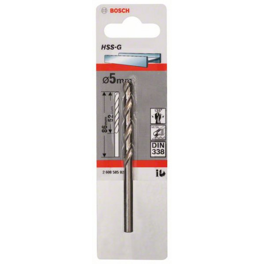 1 FORET HSS-G 5,0X52X86MM 2608585922