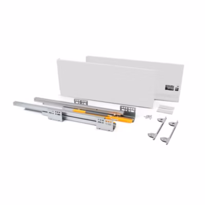 Emuca Tiroir extérieur Concept 30kg hauteur 185mm, profondeur 450mm, Acier, Peint en blanc
